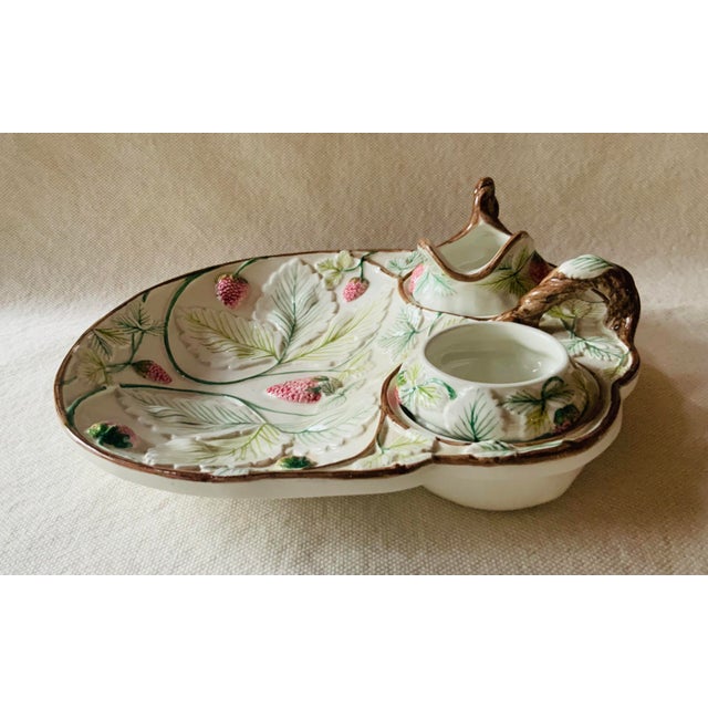 Vintage Italian Majolica Handpainted Strawberry Set For Sale - Image 9 of 12