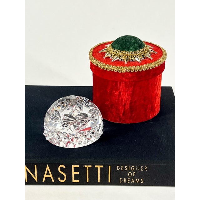 Vintage Cut Crystal Paper Weight & Decorative Box For Sale In Atlanta - Image 6 of 12