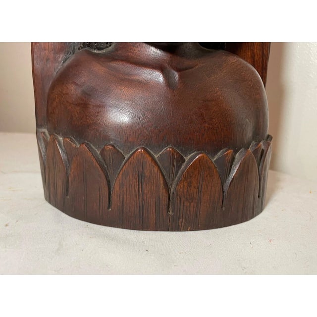 Wood 1940s Hand Carved Balinese Indonesian Bali Lady Bust Wood Carving Sculpture For Sale - Image 7 of 13