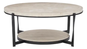 Contemporary Bernhardt Berkshire Laminated Stone & Steel Cocktail / Coffee Table