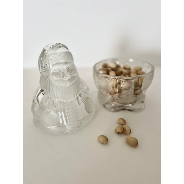 Vintage Modern Santa Stasher Jar in Clear Crystal Glass For Sale - Image 4 of 10