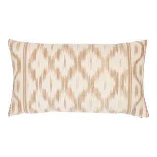 Schumacher x Mark D. Sikes Santa Monica Ikat 22" Pillow in Neutral For Sale