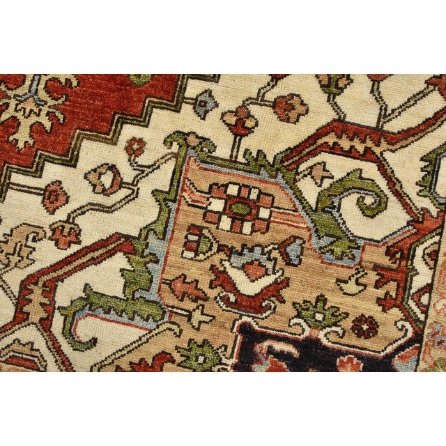 Heriz Ziegler Rug 9′ X 11’11” Red Wool Traditional Hand-Knotted Oriental Carpet For Sale - Image 4 of 15