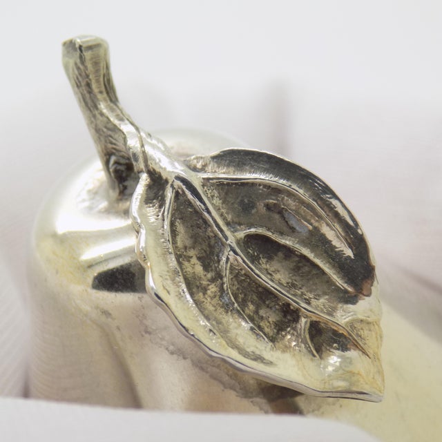 Silver Vintage Italian Handmade Genuine Silver Rare Pear Shaped Pill Snuff Trinket Box For Sale - Image 8 of 12