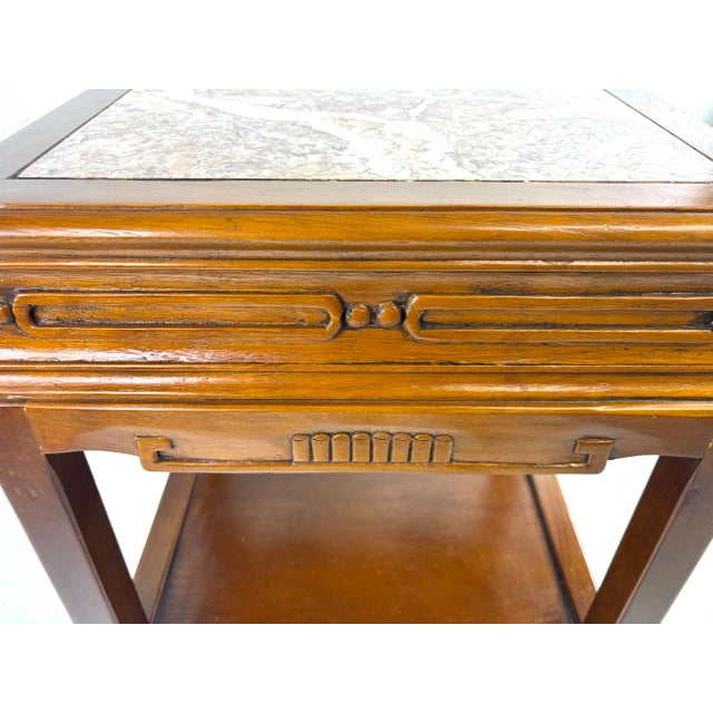 Early 20th Century Hand Carved Chinese Walnut Pedestal Table For Sale - Image 4 of 10