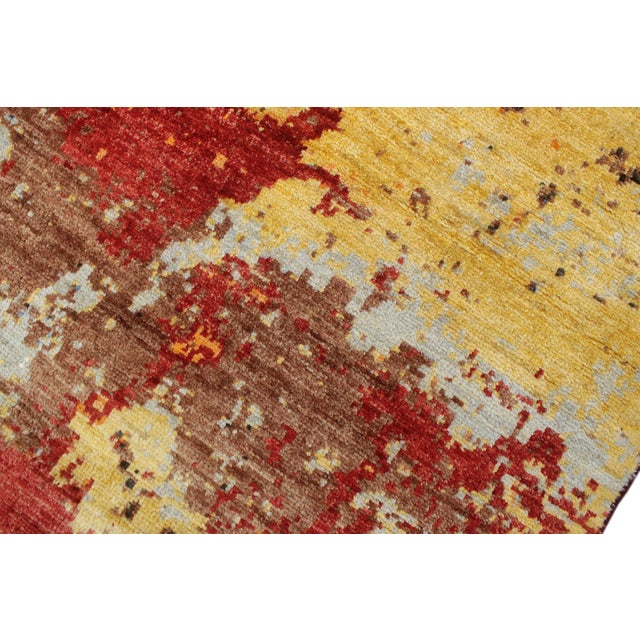 Shabby Chic Ziegler Black/Orange Wool & Silk Rug - 3'11'' X 5'9'' For Sale In New York - Image 6 of 10
