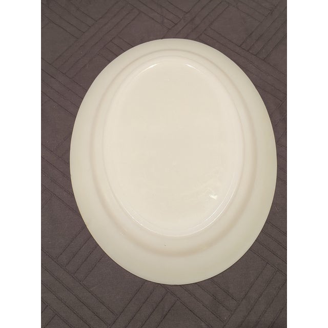 Hazel-Atlas Vintage 1940s Hazel-Atlas "Moderntone" Platonite Pastel Serving Set - Oval Platter & Large Bowl For Sale - Image 4 of 7