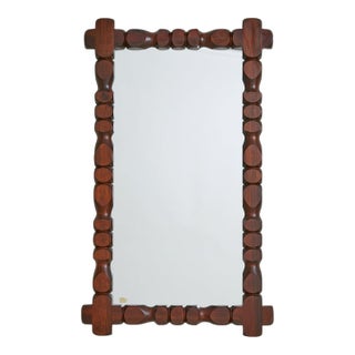 Swedish Pine Wall Mirror by Glas Mäster Markaryd No .02, 1970s For Sale