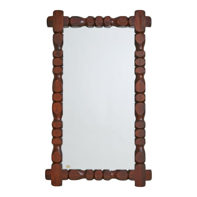 Swedish Pine Wall Mirror by Glas Mäster Markaryd No .02, 1970s For Sale