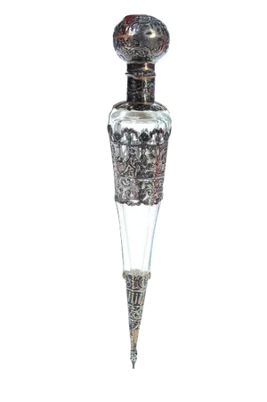 Victorian Crystal & Silver Perfume Bottle