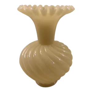 Vintage Fenton Custard Swirl Vase