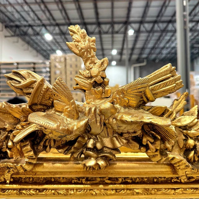 Gold Birds Floor Mirror – 5 Ft Tall French Style For Sale - Image 4 of 10