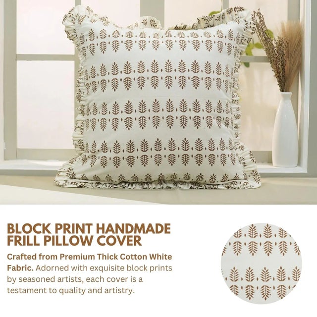 Refresh your home with the timeless beauty of this block print handmade cushion cover. Expertly crafted from thick cotton...