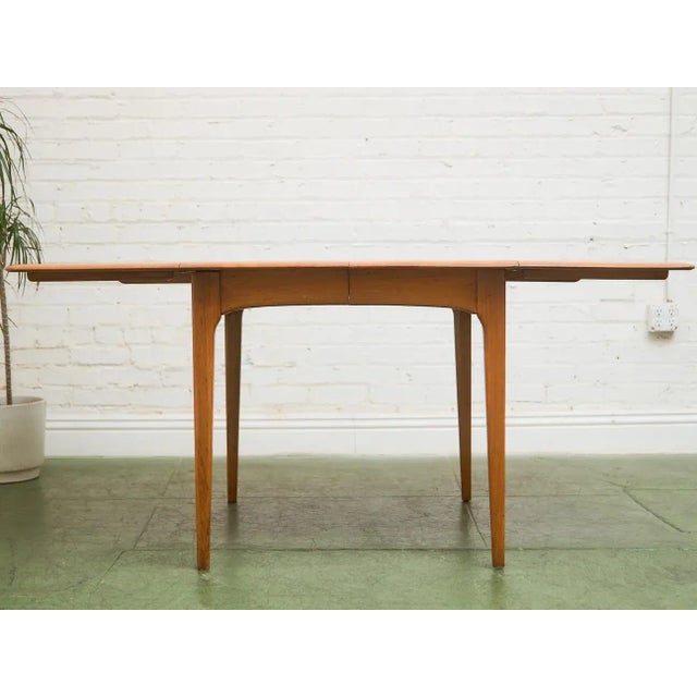 Mid-Century Modern Pecan Vintage Dining Table For Sale - Image 3 of 9