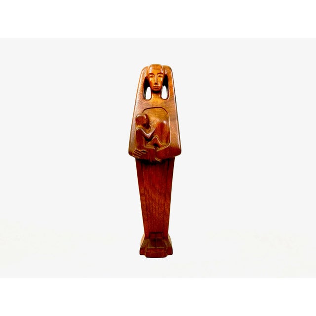 HP, Mid-Century Madonna with Child, 1973, Teak For Sale - Image 12 of 12