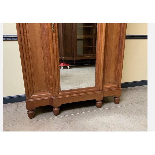 Antique Art Nouveau Bronze Inlaid Wardrobe, 1910 For Sale - Image 3 of 11