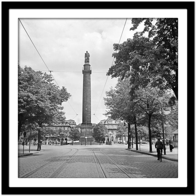 Ludwigs Column at Luisenplatz Square at Darmstadt, Germany, 1938, Printed 2021 For Sale - Image 4 of 5