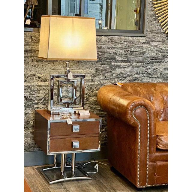 Art Deco Style Lamp in Chromed Aluminum and Altuglass, 2000s For Sale - Image 10 of 12