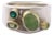 1990s Sterling Cigar Band Ring With Green Gemstones, Size 7.25 For Sale