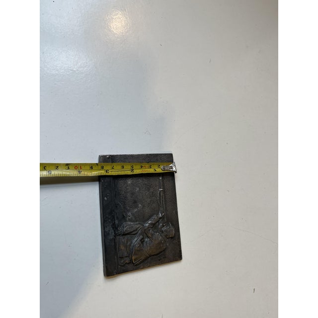 Silver Antique Plaquette in Silvered Bronze, 1890s For Sale - Image 8 of 9