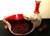 Vintage 1960s Bohemian Cranberry Crystal Decanter & Murano Gold Flake Ruby Glass Bowl Set – Barware Vignette For Sale In San Diego - Image 6 of 17