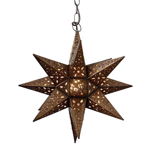 Matthew Izzo Home Tin Star Pedant Light - 15" Small For Sale