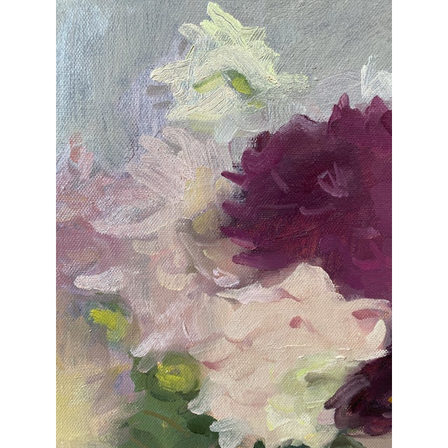 2020s Original Oil Painting, Dahlia Floral Art by Michelle Farro For Sale - Image 5 of 9