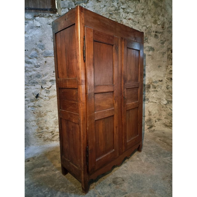 Rustic French Cabinet in Cherry Wood, 1700s For Sale - Image 3 of 18
