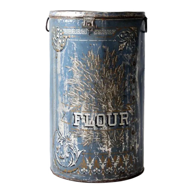 Antique Metal Flour Bin For Sale