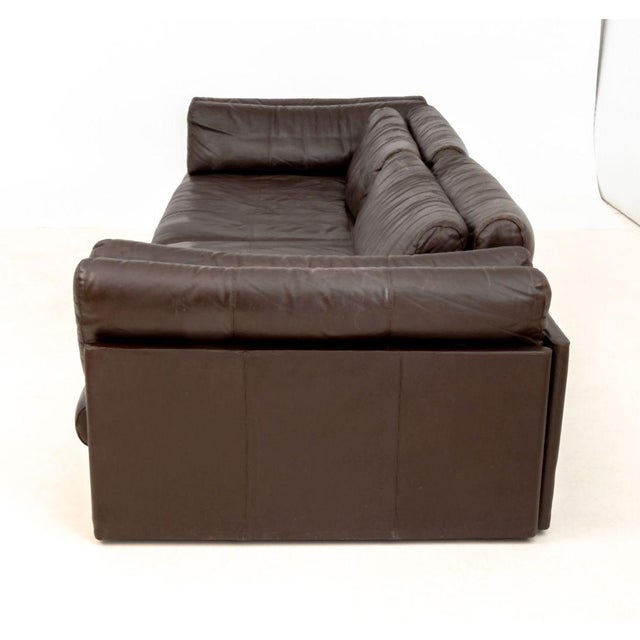 Animal Skin Stendig Brown Leather Three-Seat Sofa For Sale - Image 7 of 9
