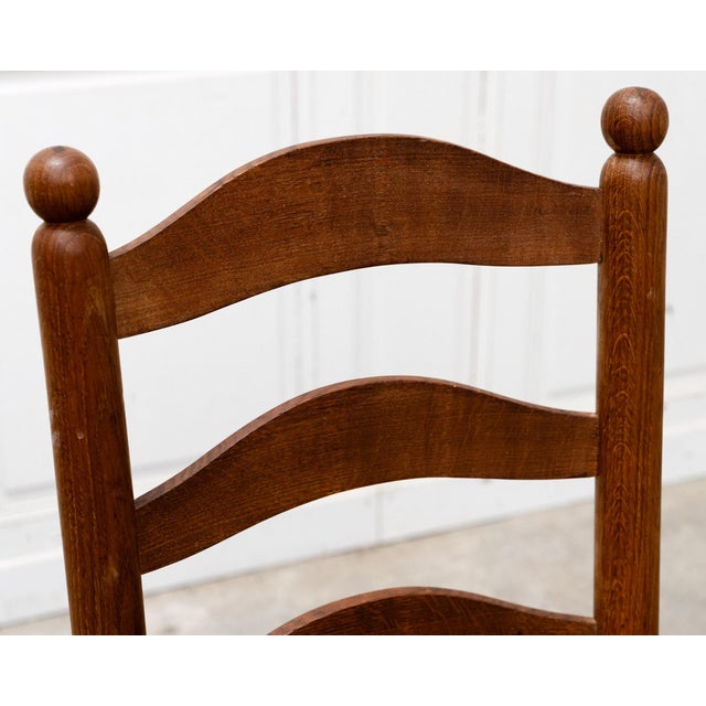 Vintage Armchair in Oak and Straw in the style of Charlotte Perriand, 1950 For Sale - Image 6 of 9