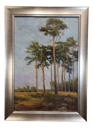 French School Artist, Pine Forest, 20th Century, Oil on Canvas, Framed