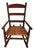 Vintage Solid Wood Child’s Rocking Chair With Woven Rush Seat Colonial Revival Style For Sale