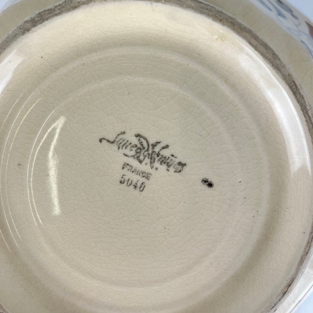 20th Century Salad Bowl with Floral Motif from Sarreguemines, 1920s For Sale - Image 9 of 10