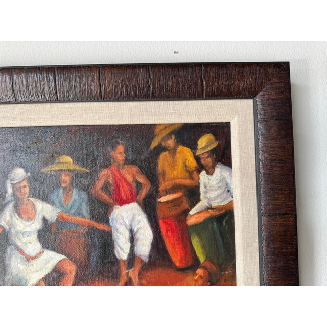 1980s 1980s Vintage Cuban Figurative Oil on Canvas Painting, Framed For Sale - Image 5 of 11