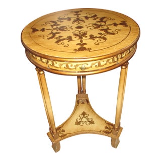 1980s Vintage Bombay Company French Design Accent Table Painted W/ Drawer For Sale