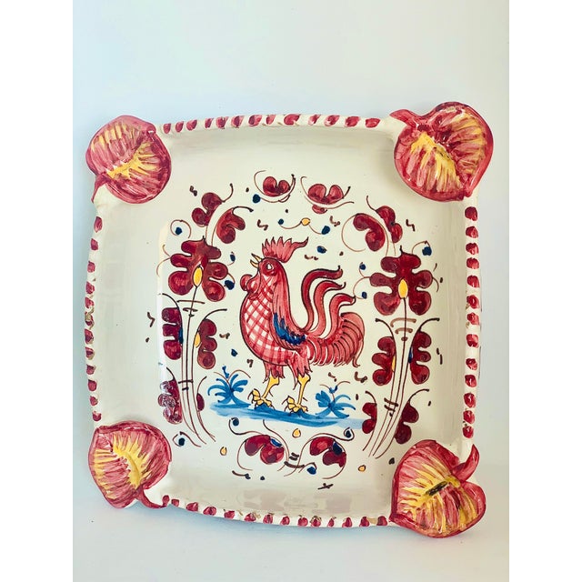 1970’s Deruta Vintage Hand Painted Rooster Decorative Bowl, Ashtray, Vide Poche For Sale - Image 11 of 12