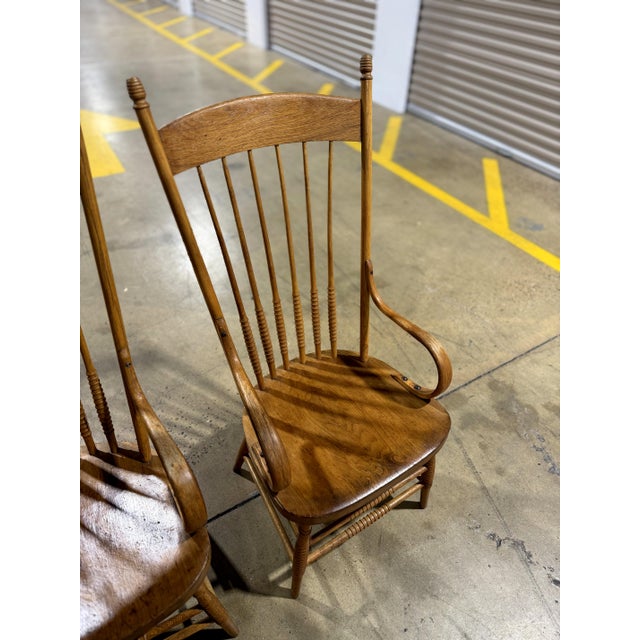1930s American Primitive Spindle Back Arm Chairs(Pair) For Sale - Image 4 of 18