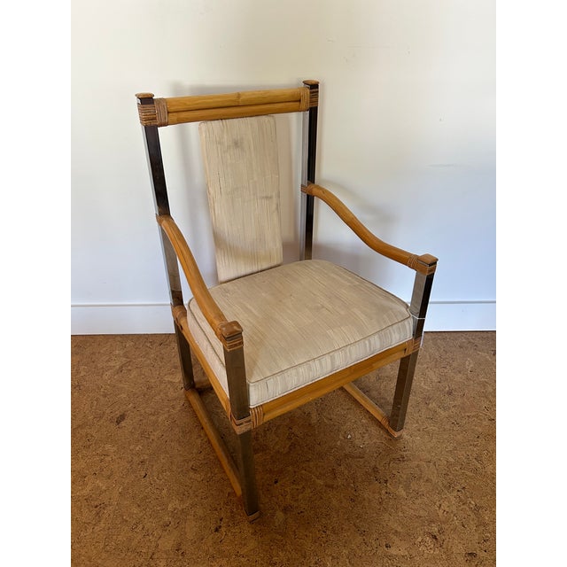 Vintage Chrome and Bamboo Lounge Chair For Sale - Image 12 of 12