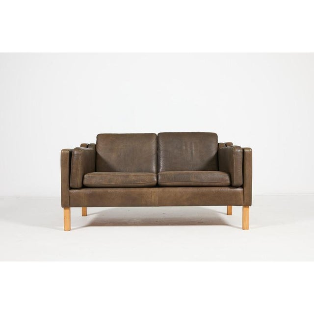 Two-Seater Sofa in Leather from Vemb, 1980s For Sale - Image 11 of 11
