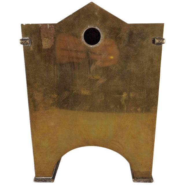 Vintage Art Deco Console Clock in Brass Case, 1930 For Sale - Image 4 of 18