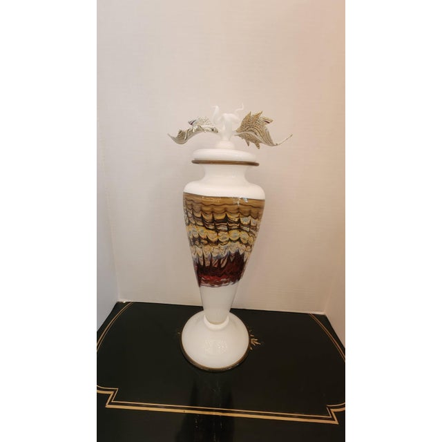 1990s 1990s Glass Art Hand Blown Glass Urn For Sale - Image 5 of 6