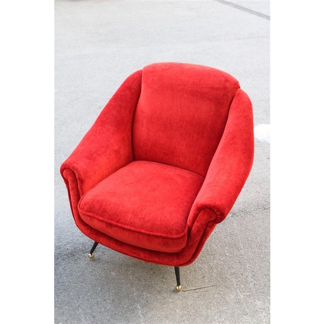 Armchairs in Red Velvet from Framar, 1950s, Set of 2 For Sale - Image 13 of 15