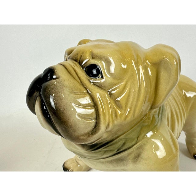 Large Vintage Bulldog Dog Figurine in Porcelain, 1960s For Sale - Image 9 of 10