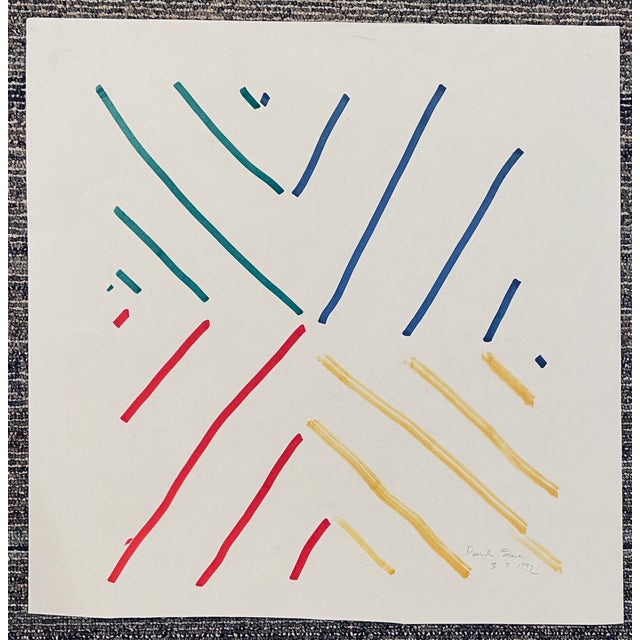 Watercolor and marker by California minimalist abstract painter Dimitri Grachis (1932-2021). Grachis owned the Spatsa...