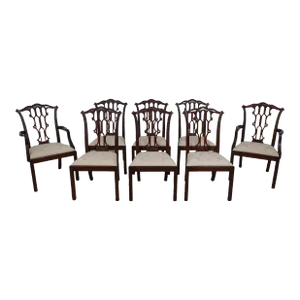 Set of 8 Henkel Harris Model 122 Mahogany Dining Room Chairs