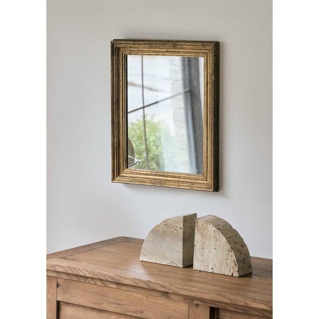 Pair of large vintage travertine bookends. Unique in their half moon shape, these stone bookends are honed, so you get to...