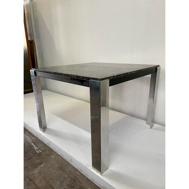 Leon Rosen for Pace Marble & Steel Game Table For Sale - Image 9 of 12