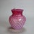 Antique Mt. Washington School Cranberry Hobnail Glass Water Pitcher with Applied Handle C1900 Measures - 7 1/2" x 7 7/8" x...