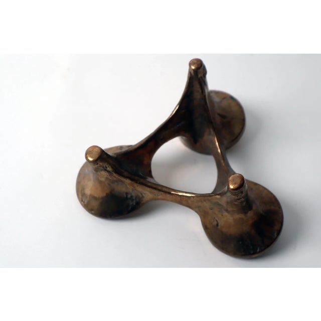 Brutalist Bronze Candlestick Candleholders from Harjes For Sale - Image 5 of 6